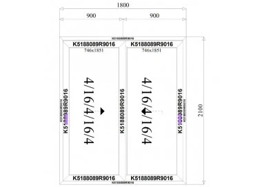 Aluminium Hebe-Schiebetüren 1800 x 2100 mm MB-77HS