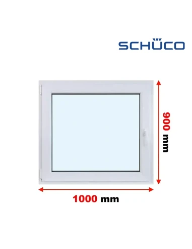 Kunststofffenster PVC Fenster 100 x 90 cm Dreh-Kipp Schüco LivIng 82