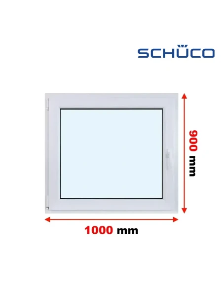 Kunststofffenster PVC Fenster 100 x 90 cm Dreh-Kipp Schüco LivIng 82