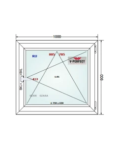 Kunststofffenster PVC Fenster 100 x 90 cm Dreh-Kipp Schüco LivIng 82 2
