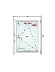 Kunststofffenster PVC Fenster 100 x 130 cm Dreh-Kipp Schüco LivIng 82 2