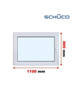Kunststofffenster PVC Fenster 110 x 80 cm Dreh-Kipp Schüco LivIng 82
