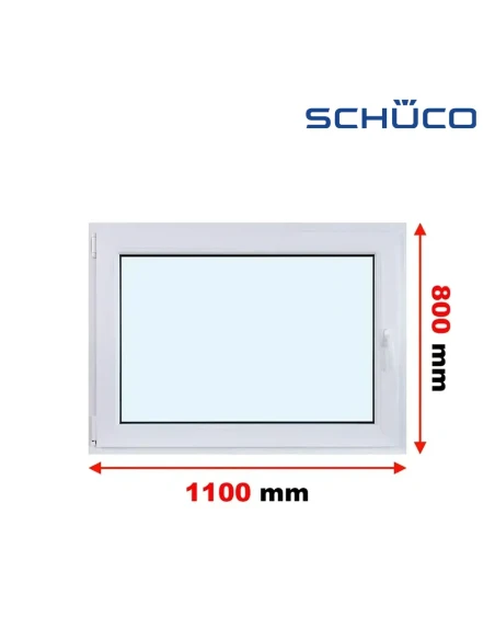 Kunststofffenster PVC Fenster 110 x 80 cm Dreh-Kipp Schüco LivIng 82