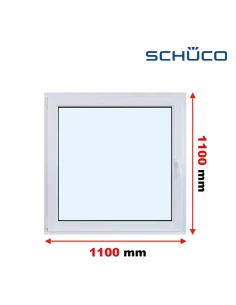 Kunststofffenster PVC Fenster 110 x 110 cm Dreh-Kipp Schüco LivIng 82