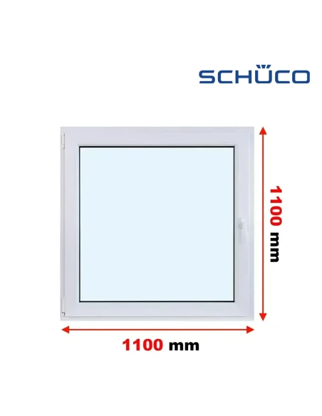 Kunststofffenster PVC Fenster 110 x 110 cm Dreh-Kipp Schüco LivIng 82