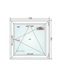 Kunststofffenster PVC Fenster 110 x 110 cm Dreh-Kipp Schüco LivIng 82 2