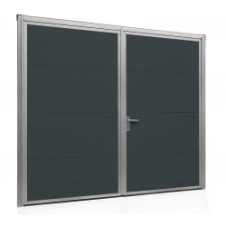 Aluminium Garagentor Zweiflügelig mit Paneel - 220 cm x 212,5 cm