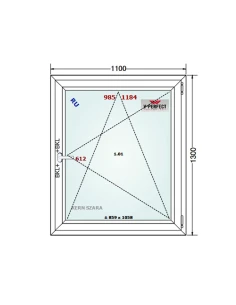 Kunststofffenster PVC Fenster 110 x 130 cm Dreh-Kipp Schüco LivIng 82 2