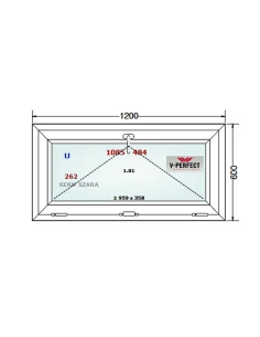 Kunststofffenster PVC Fenster 120 x 60 cm Kipp Schüco LivIng 82 2