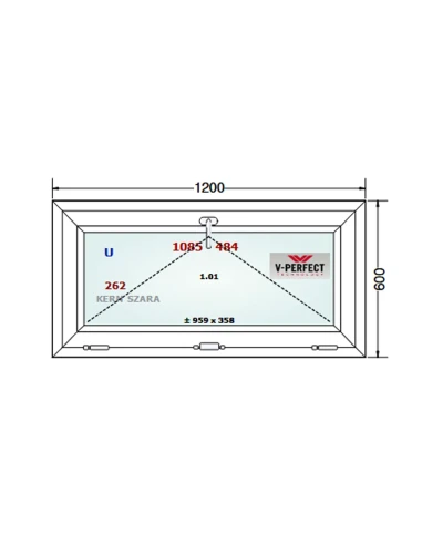 Kunststofffenster PVC Fenster 120 x 60 cm Kipp Schüco LivIng 82