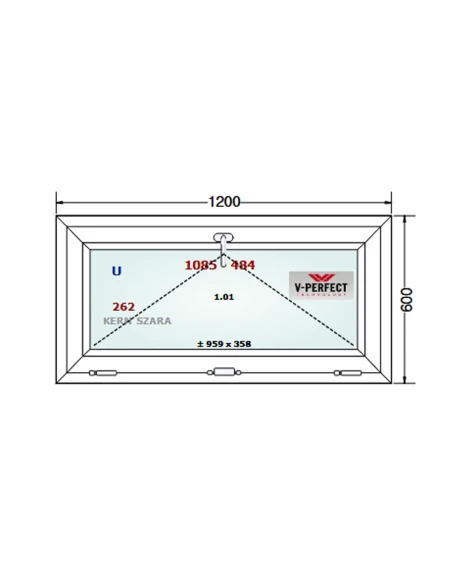 Kunststofffenster PVC Fenster 120 x 60 cm Kipp Schüco LivIng 82