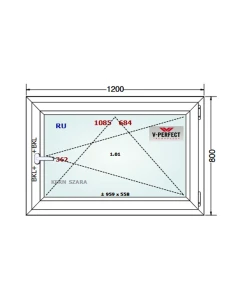 Kunststofffenster PVC Fenster 120 x 80 cm Dreh-Kipp Schüco LivIng 82 2