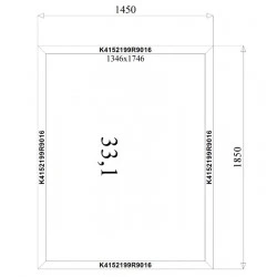 Aluminium Fenster Festverglasung 1450 x 1850 mm MB-45 2