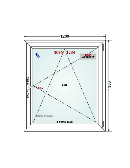 Kunststofffenster PVC Fenster 120 x 135 cm Dreh-Kipp Schüco LivIng 82