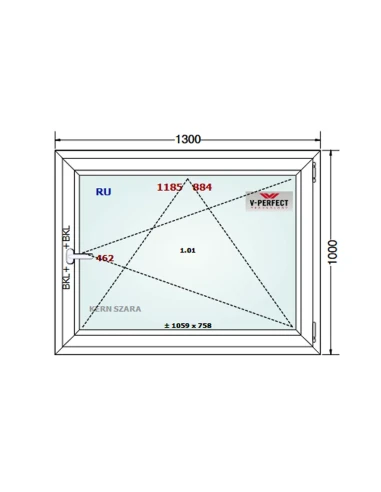 Kunststofffenster PVC Fenster 130 x 100 cm Dreh-Kipp Schüco LivIng 82
