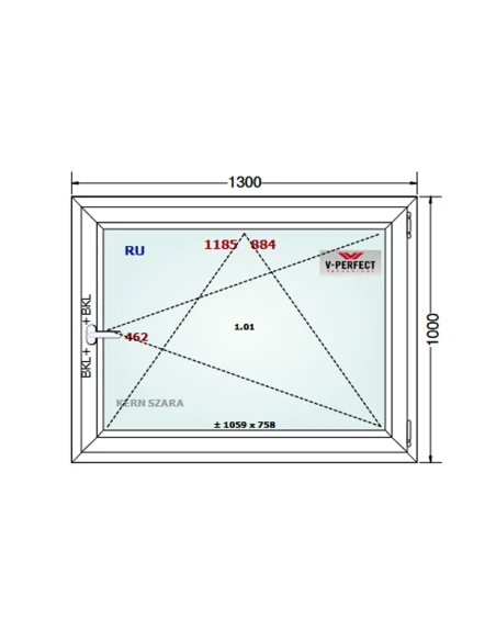 Kunststofffenster PVC Fenster 130 x 100 cm Dreh-Kipp Schüco LivIng 82