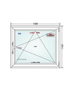 Kunststofffenster PVC Fenster 130 x 110 cm Dreh-Kipp Schüco LivIng 82 2