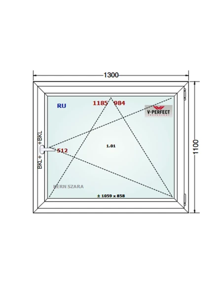 Kunststofffenster PVC Fenster 130 x 110 cm Dreh-Kipp Schüco LivIng 82