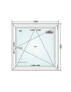 Kunststofffenster PVC Fenster 130 x 130 cm Dreh-Kipp Schüco LivIng 82 2