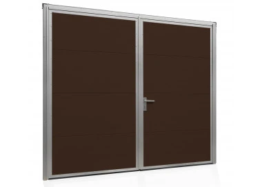 Aluminium Garagentor Zweiflügelig mit Paneel - 230 cm x 225 cm