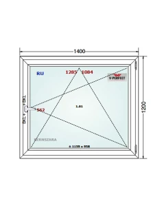 Kunststofffenster PVC Fenster 140 x 120 cm Dreh-Kipp Schüco LivIng 82 2