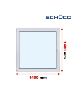 Kunststofffenster PVC Fenster 140 x 140 cm Dreh-Kipp Schüco LivIng 82