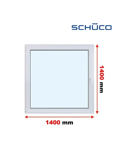 Kunststofffenster PVC Fenster 140 x 140 cm Dreh-Kipp Schüco LivIng 82