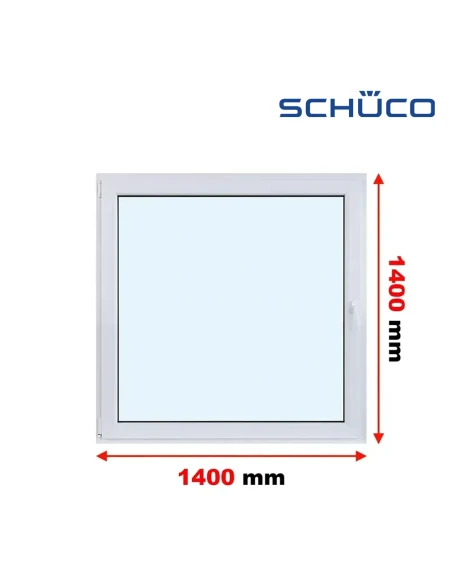 Kunststofffenster PVC Fenster 140 x 140 cm Dreh-Kipp Schüco LivIng 82