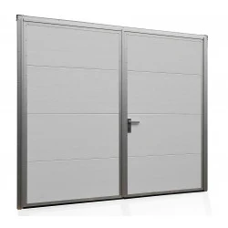 Aluminium Garagentor Zweiflügelig mit Paneel - 250 cm x 200 cm