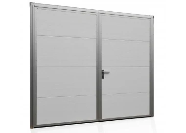 Aluminium Garagentor Zweiflügelig mit Paneel - 250 cm x 225 cm