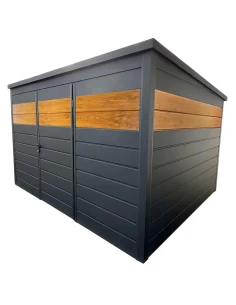 Metall Gerätehaus Geräteschuppen Gartenhaus 3x2 m - Anthrazit + Golden Eiche