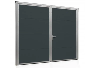 Aluminium Garagentor Zweiflügelig mit Paneel - 260 cm x 225 cm