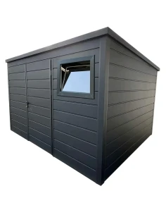 Metall Gerätehaus Geräteschuppen Gartenhaus 3x2 m - Anthrazit mit Kippfenster