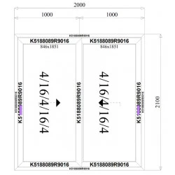 Aluminium Hebe-Schiebetüren 2000 x 2100 mm MB-77HS