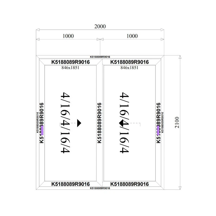 Aluminium Hebe-Schiebetüren 2000 x 2100 mm MB-77HS