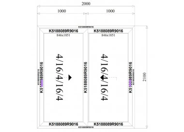 Aluminium Hebe-Schiebetüren 2000 x 2100 mm MB-77HS
