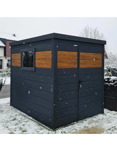 Metall Gerätehaus Geräteschuppen Gartenhaus 3x3 m - Anthrazit