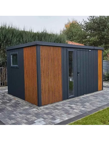 Metall Gerätehaus Geräteschuppen Gartenhaus 3x3 m - Anthrazit