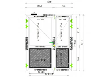Aluminium Brandschutztüren EI30 1760 x 2112 mm MB-78EI
