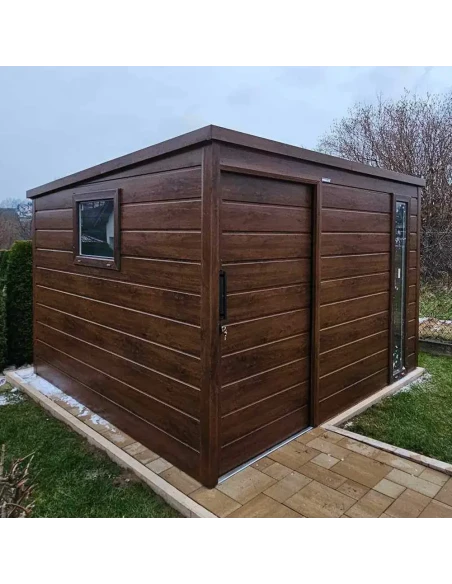 Metall Gerätehaus Geräteschuppen Gartenhaus 3x3 m - Anthrazit