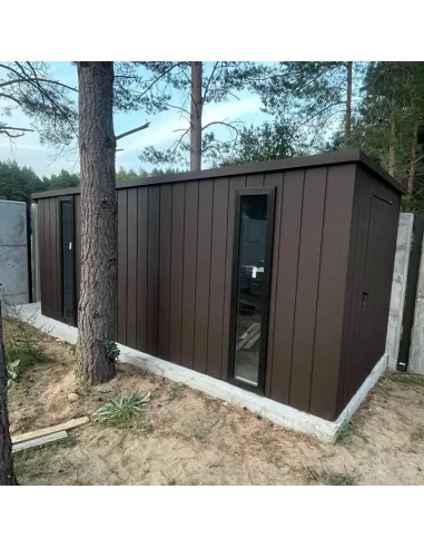 Metall Gerätehaus Geräteschuppen Gartenhaus 3x3 m - Anthrazit