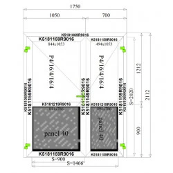 Aluminium Sicherheitsglass 1750 x 2112 mm MB-70 2