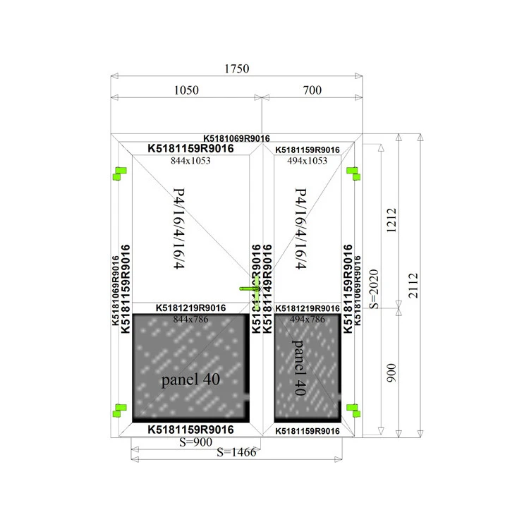 Aluminium Sicherheitsglass 1750 x 2112 mm MB-70