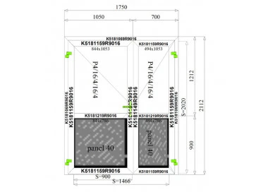 Aluminium Sicherheitsglass 1750 x 2112 mm MB-70