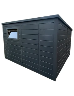 Metall Gerätehaus Geräteschuppen Gartenhaus 3x3 m - Anthrazit mit Kippfenster