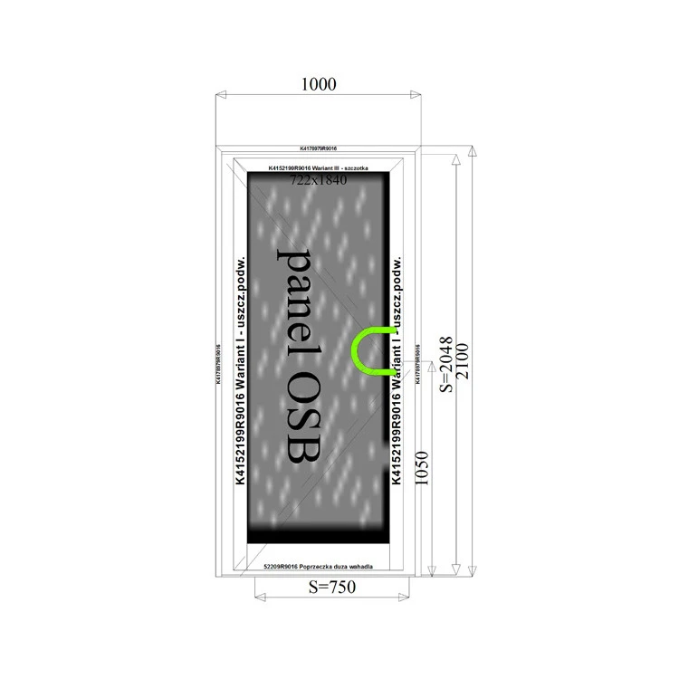 Aluminium Türen mit Platte OSB 1000 x 2100 mm MB-45