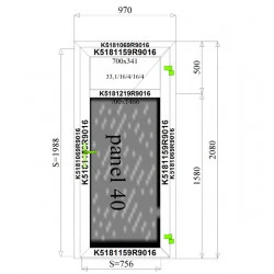 Aluminium Tür mit Platte 970 x 2080 mm MB-70 2