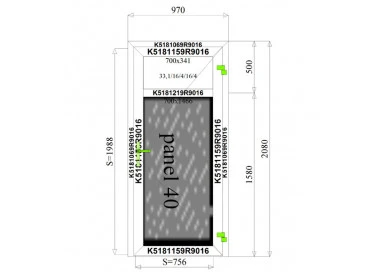 Aluminium Tür mit Platte 970 x 2080 mm MB-70