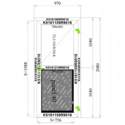Aluminium Tür mit Platte Sicherheeitsglass 970 x 2080 mm MB-70 2
