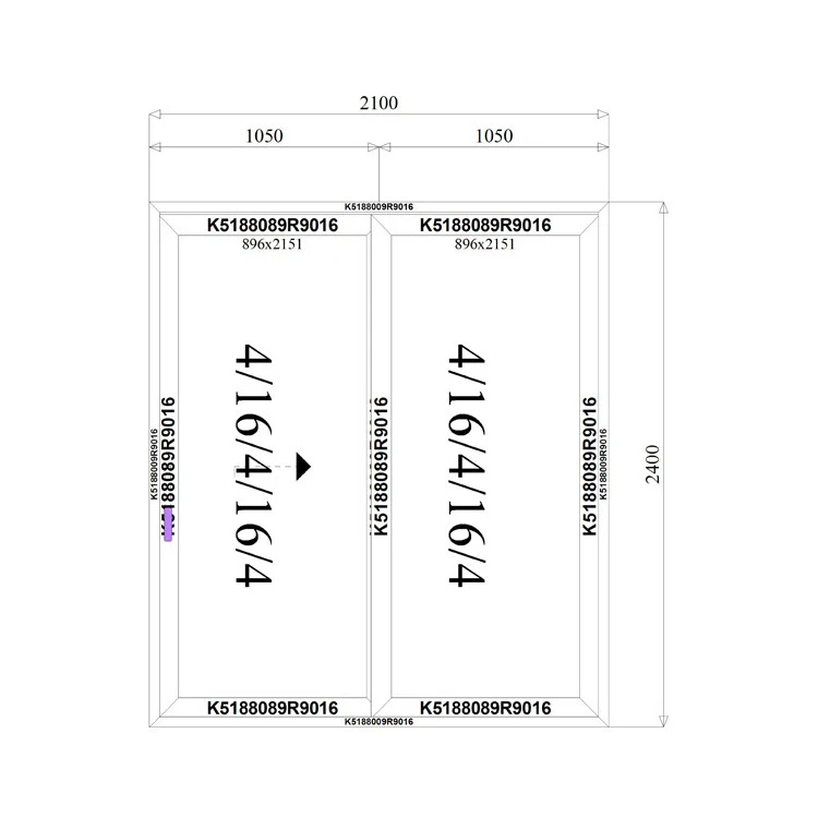 Aluminium Hebe-Schiebetüren 2100 x 2400 mm MB-77HS